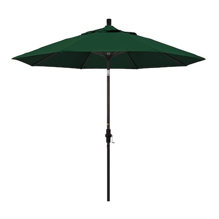 California Umbrella California Umbrella GSCU908117-F08 9 ft. Aluminum Market Umbrella Collar Tilt - Bronze-Olefin-Hunter Green GSCU908117-F08